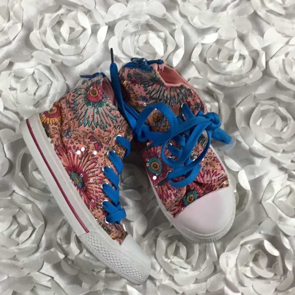 Girls HighTop Pink flower Sneakers